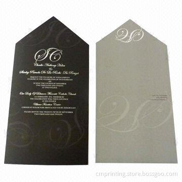 Wedding invitation card printing, full-color, silver stamping, die-cutting